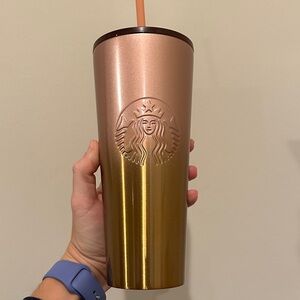 Starbucks Metallic Rose and Gold Tumbler